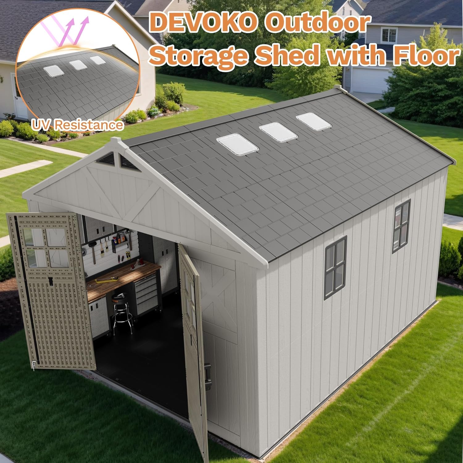 Devoko resin outdoor storage shed review benchmark scores and measured results