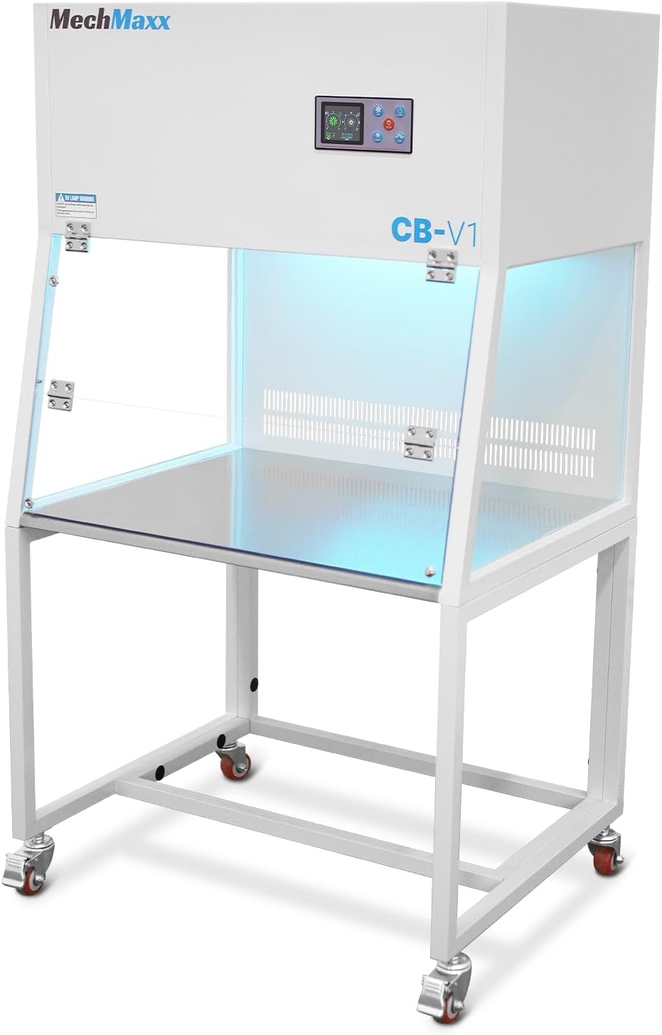 MechMaxx CB-V1 Clean Bench Review: Honest Pros & Cons 1 MechMaxx CB-V1 clean bench review unboxing showing the stainless steel work surface and acrylic front cover