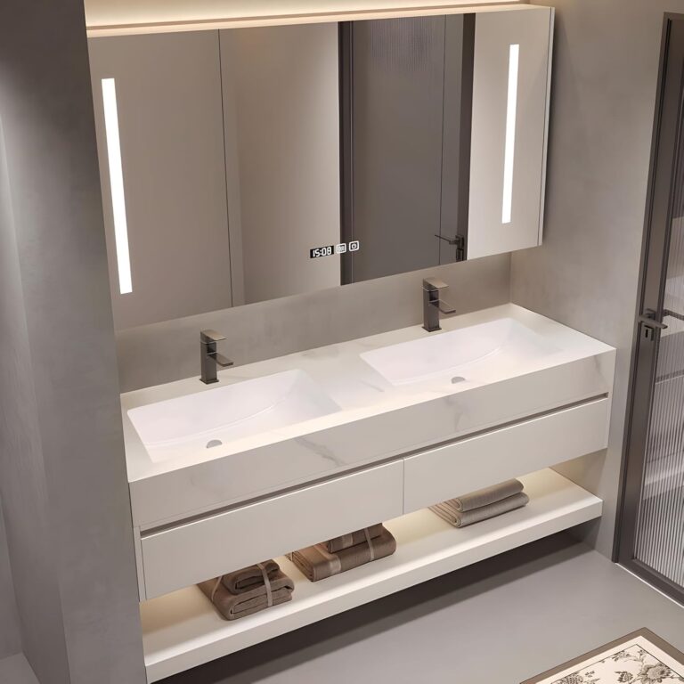 Image 1 of PONLTTEY double sink vanity review