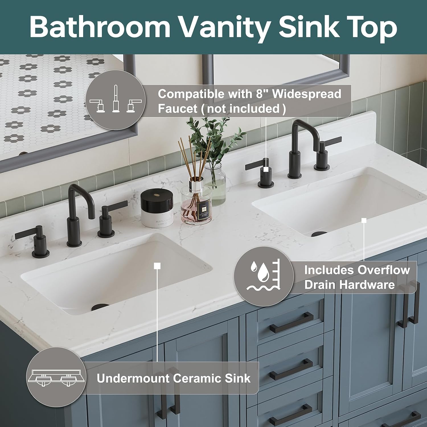 DELUXE LIVING 60 Inch Double Sink Bathroom Vanity Review: Pros & Cons 4 DELUXE LIVING 60 inch double sink bathroom vanity review — performance test results