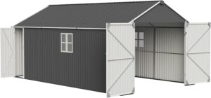 Image 1 of ZMAD 12x20x9.3 FT heavy duty metal garage shed review