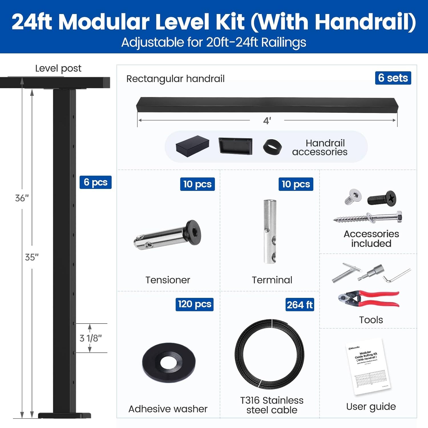 Muzata Cable Railing Kit Review: Honest Pros & Cons 2 Muzata cable railing kit review,Muzata cable railing kit review and rating,is Muzata cable railing kit worth buying,Muzata cable railing kit review pros cons,Muzata cable railing kit review honest opinion,Muzata cable railing kit review verdict — design and build quality detail