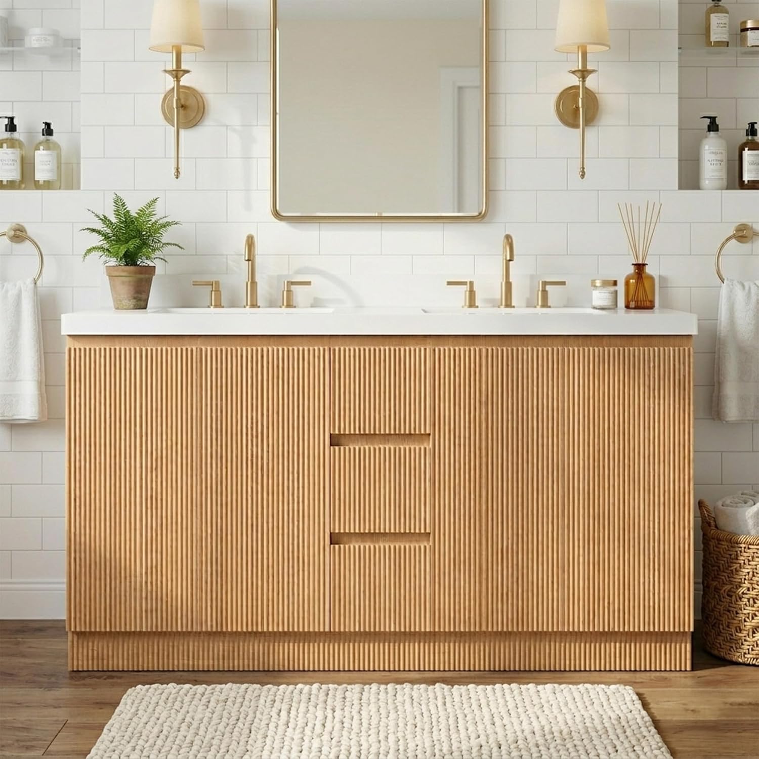 Virubi 60 inch double bathroom vanity review,Virubi double sink vanity review and rating,is Virubi bathroom vanity worth buying,Virubi vanity review pros cons,Virubi fluted vanity honest opinion,Virubi double vanity review verdict unboxing — package contents and first impressions